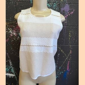 ETCETERA WOVEN KNIT CHEVRON TOP